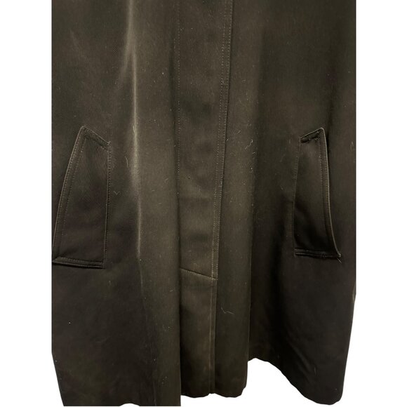 Gallery Womens Petite Hooded Black Trench Coat With Button Details & Pockets - Picture 2 of 6